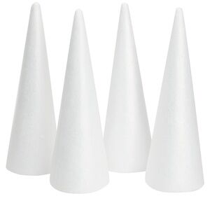 White Foam Cones for Crafting and Decorating